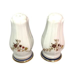 Noritake Embrace Collection Floral Gold-tone Porcelain Salt Pepper Shaker Set